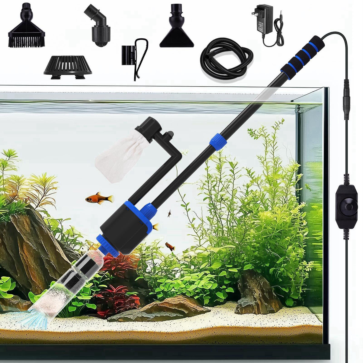 AQQA DC 36W Electric Aquarium Vacuum Gravel Cleaner – product photo (Gravel Cleaners)