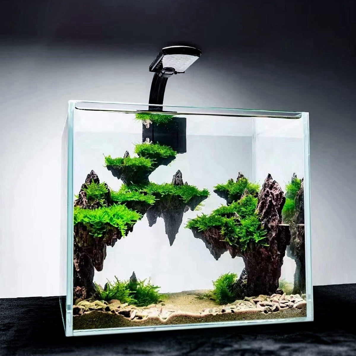 Allcolor Aquarium Rock Decor, 3-Piece Elf Island for 5-10 Gallon Tanks – grizzly, Resin