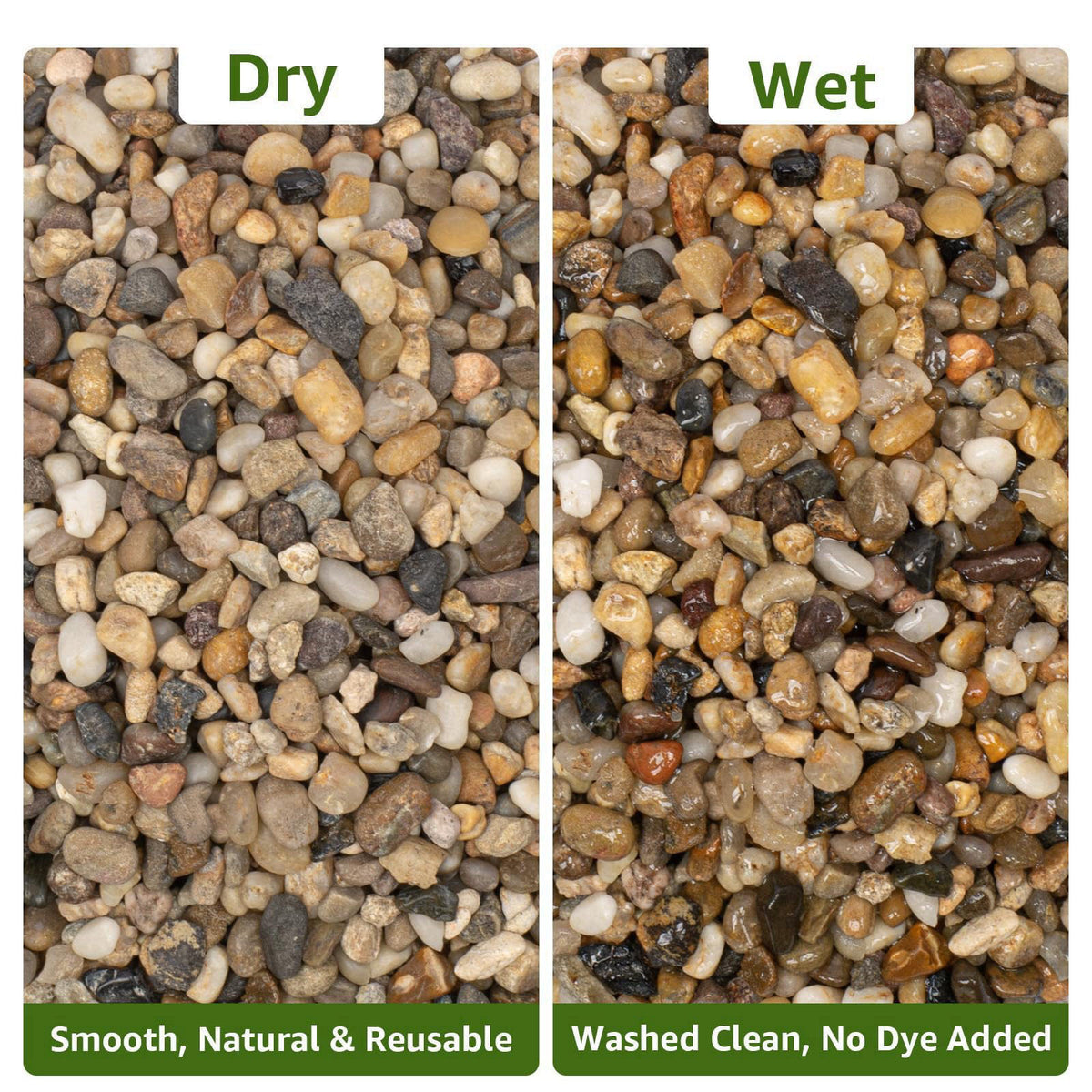 Aqualyra 20lbs Aquarium Gravel, 1/5''(5mm) Pea Gravel-Natural River Pebbles – alternate angle