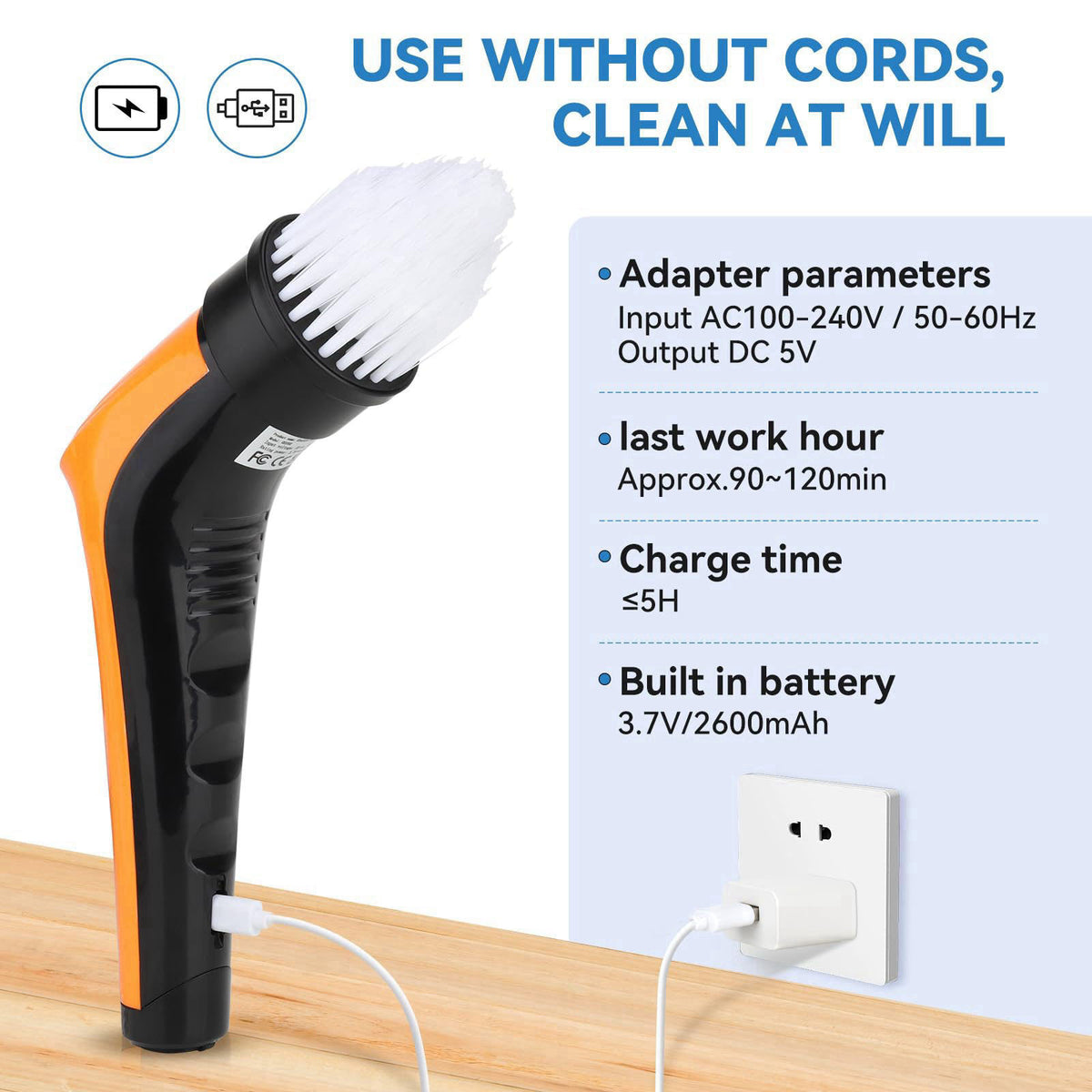 hygger IPX8 Electric Aquarium Cleaning Brushes, Rechargeable Cleaner Tools Kit with 6 Replaceable Clean Spin Brush Heads