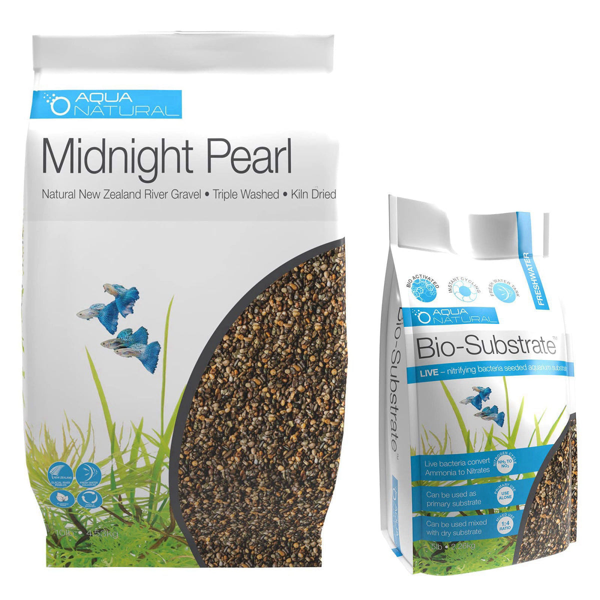 Aqua Natural Bio Substrate and Dry Substrate kit for New and existing Aquariums, Midnight (BIOKIT003) – product photo (G