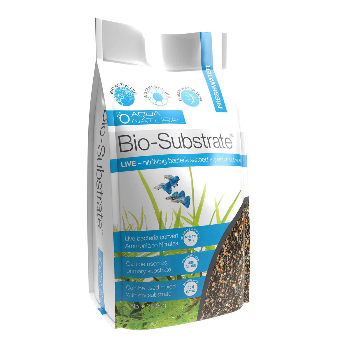 Aqua Natural Bio Substrate and Dry Substrate kit for New and existing Aquariums, Midnight (BIOKIT003) – full view