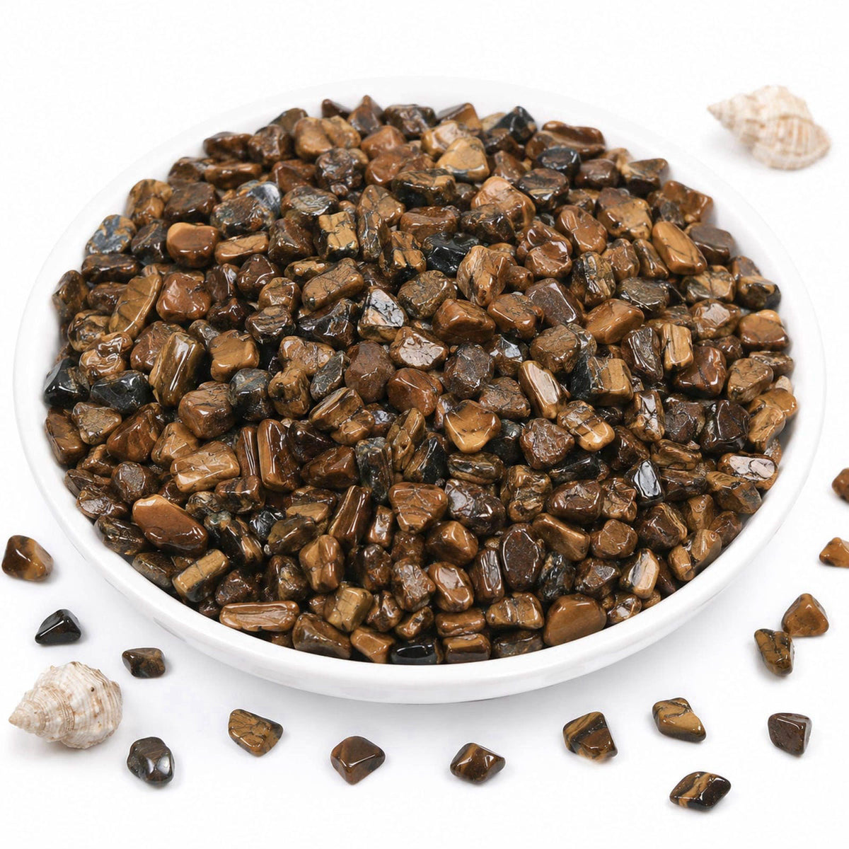 NUPICK 3LB Tiger Eye Crystal Chips Bulk, 0.2-0.5" Fish Aquarium Gravel