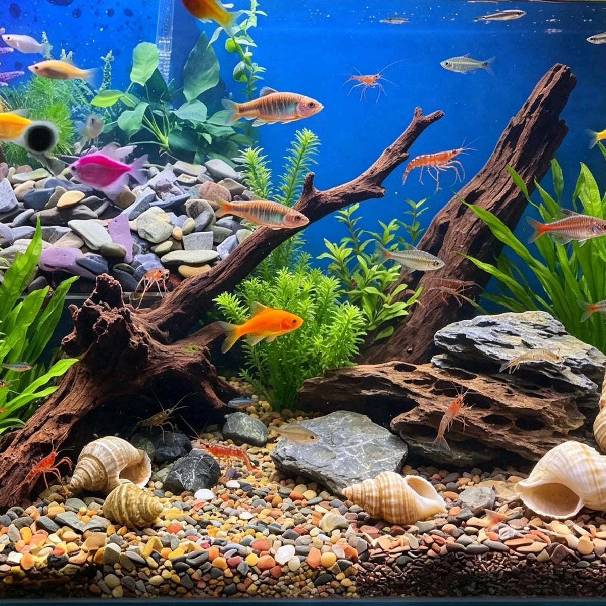 YISZM Aquarium Gravel, 20lbs Fish Tank Rocks, 1/8-1/4 inch – full view, size 1/8 - 1/4 inch