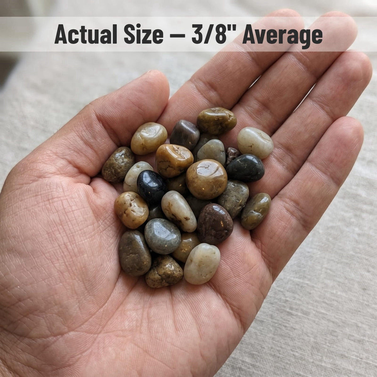Midwest Hearth Decorative Mixed Pebbles for Plants & Terrariums | Polished Natural Stones | 3/8" Size (10-lb Bag) – 