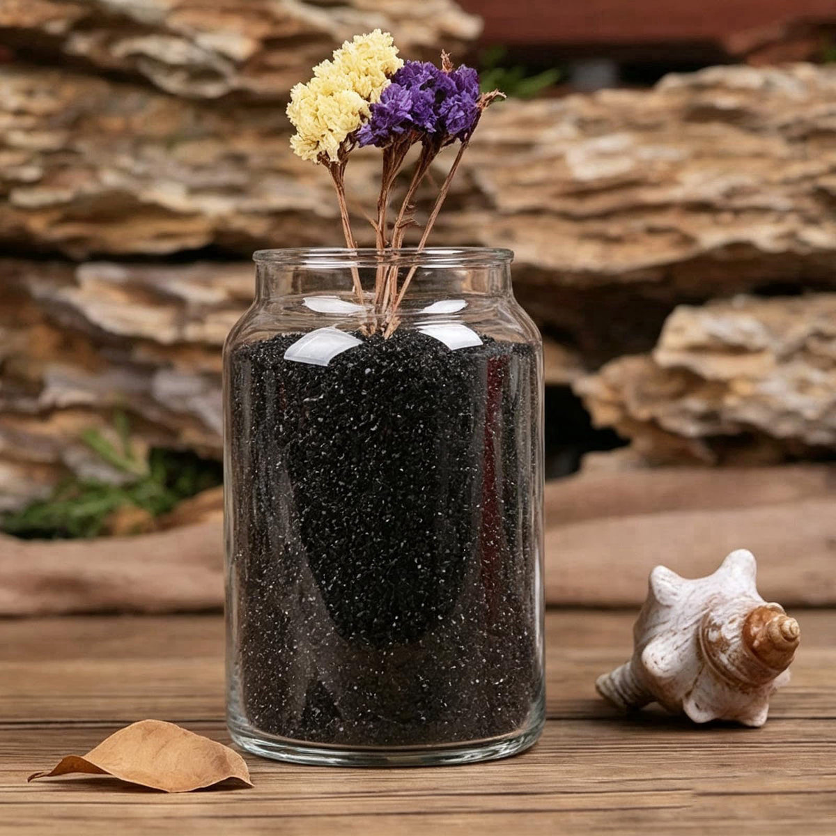 SHIZWU Black Aquarium Sand, 20lbs Fish Tank Sand Mini Gravel Substrate – full view, size 20 Pounds