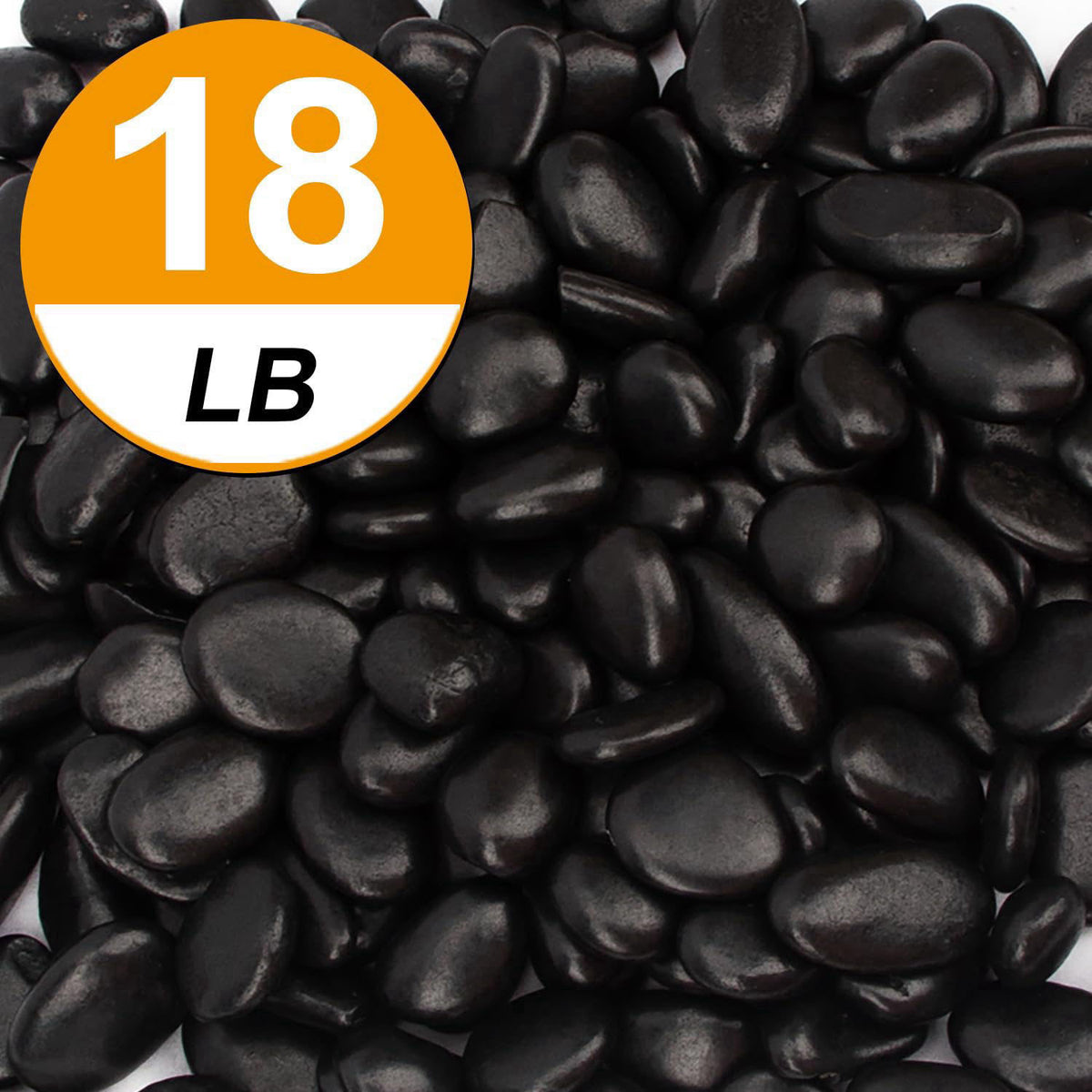 BLQH 18lbs Natural Polished Decorative Gravel - Small Black Stones, Aquarium Gravel & Garden Ornamental Pebbles – close-