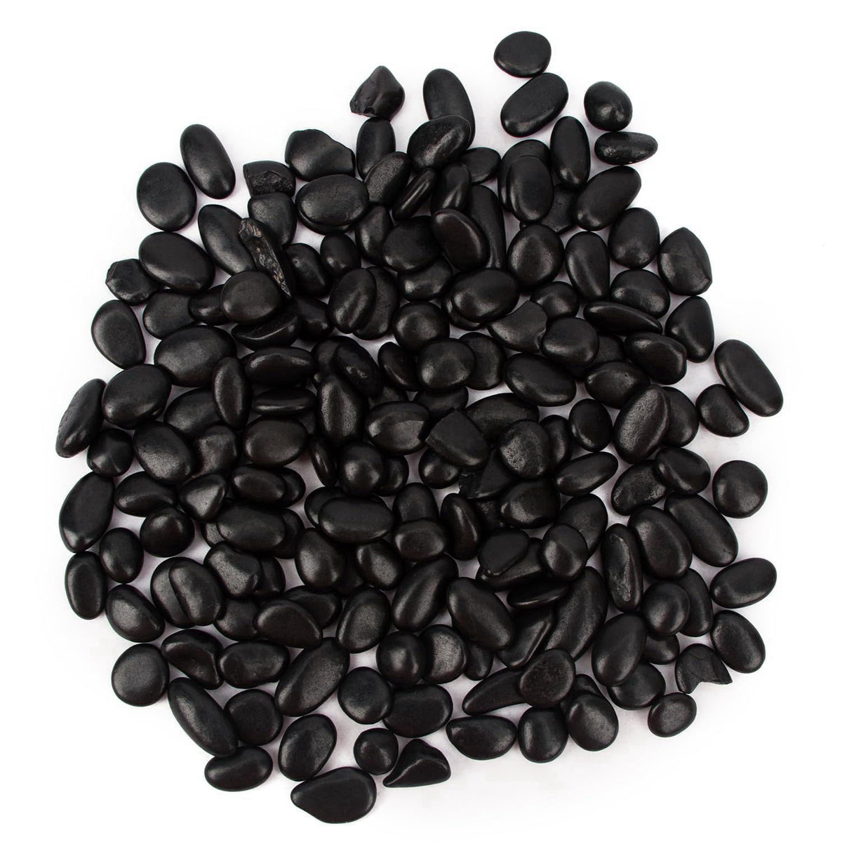 BLQH 18lbs Natural Polished Decorative Gravel - Small Black Stones, Aquarium Gravel & Garden Ornamental Pebbles – packag