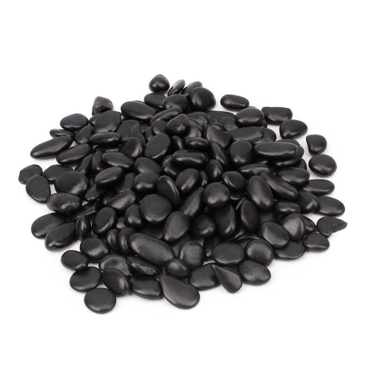 BLQH 18lbs Natural Polished Decorative Gravel - Small Black Stones, Aquarium Gravel & Garden Ornamental Pebbles – full v
