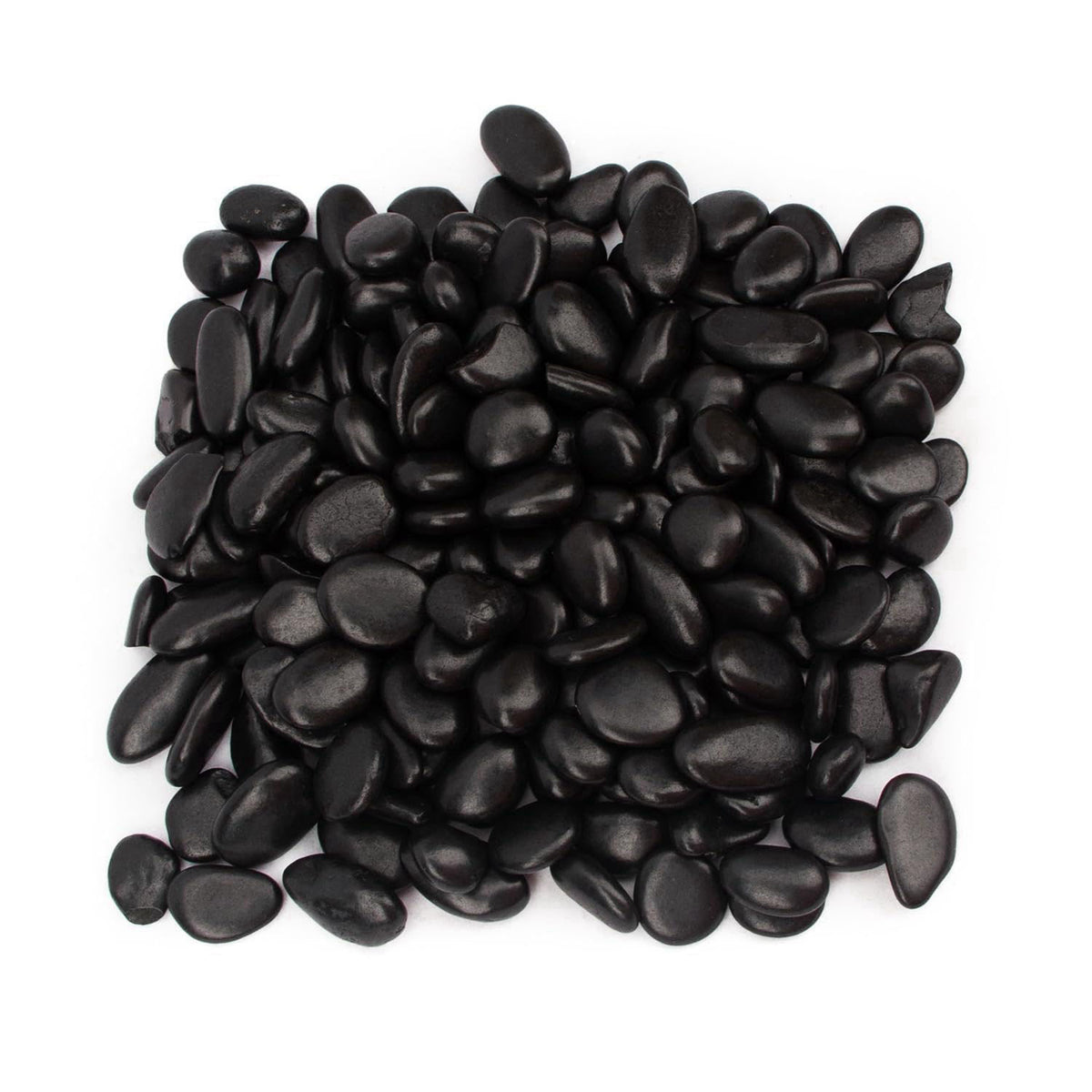 BLQH 18lbs Natural Polished Decorative Gravel - Small Black Stones, Aquarium Gravel & Garden Ornamental Pebbles – back v