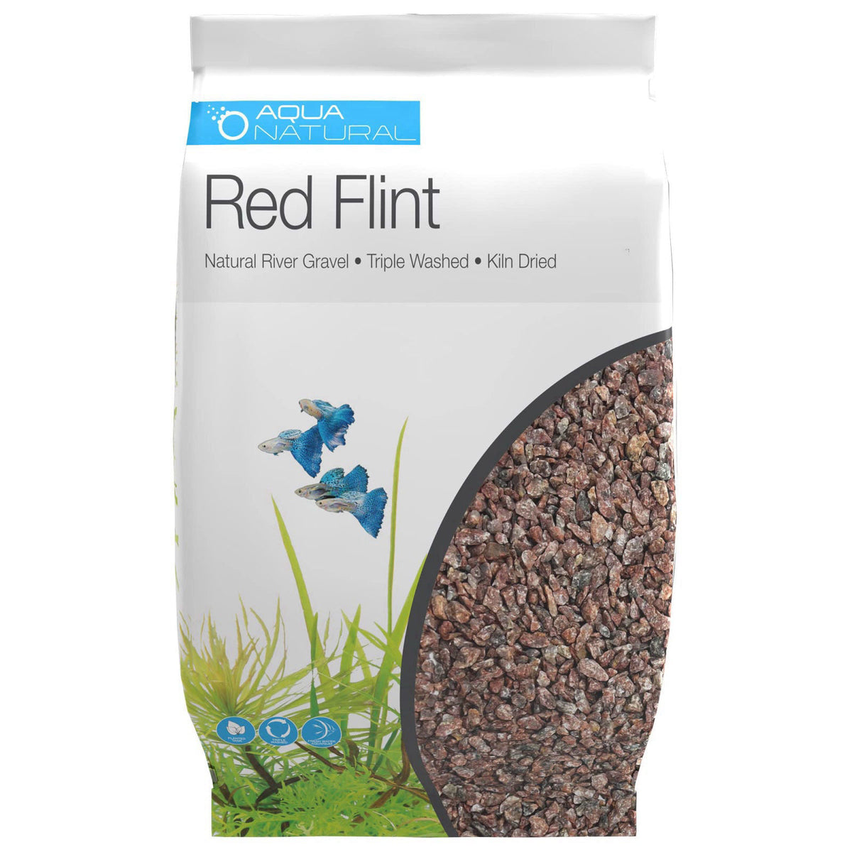 Aqua Natural Aquarium Substrate, Red Flint Gravel, 20lb – Red, 4-6mm
