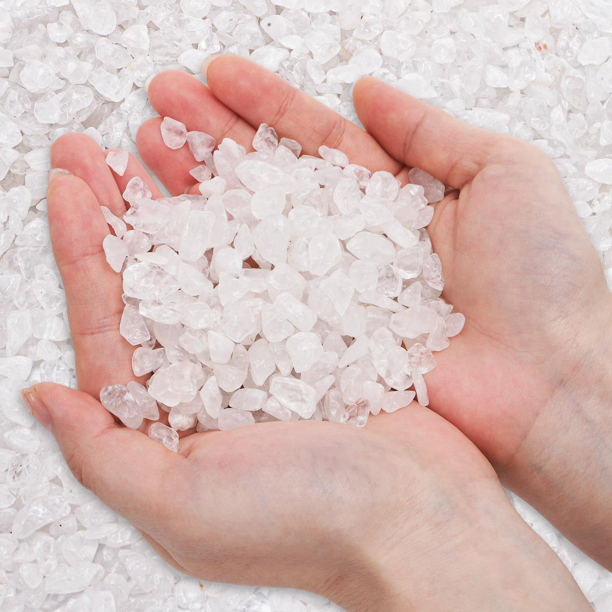 ELFULLY 5 lbs Small Natural White Quartz Crystal Stone, Irregular Aquarium Gravel, Mini Clear Tumbled Chips Crushed Ston