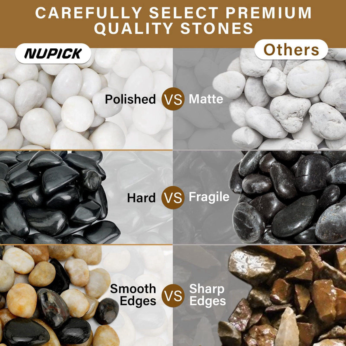 NUPICK 16lb Black River Rocks, 1-2 Inch Pebbles for Indoor Plants – alternate angle
