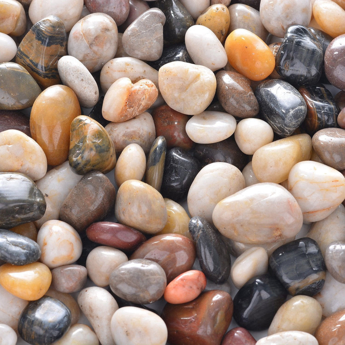 OUPENG 10lb Natural Decorative Polished Mixed Pebbles - Pebbles Polished Gravel,0.5-1.2 inch Small Decorative River Rock