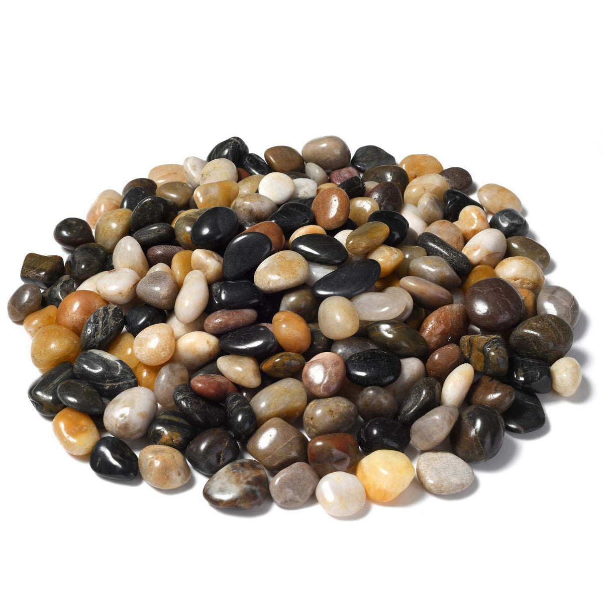 OUPENG 10lb Natural Decorative Polished Mixed Pebbles - Pebbles Polished Gravel,0.5-1.2 inch Small Decorative River Rock