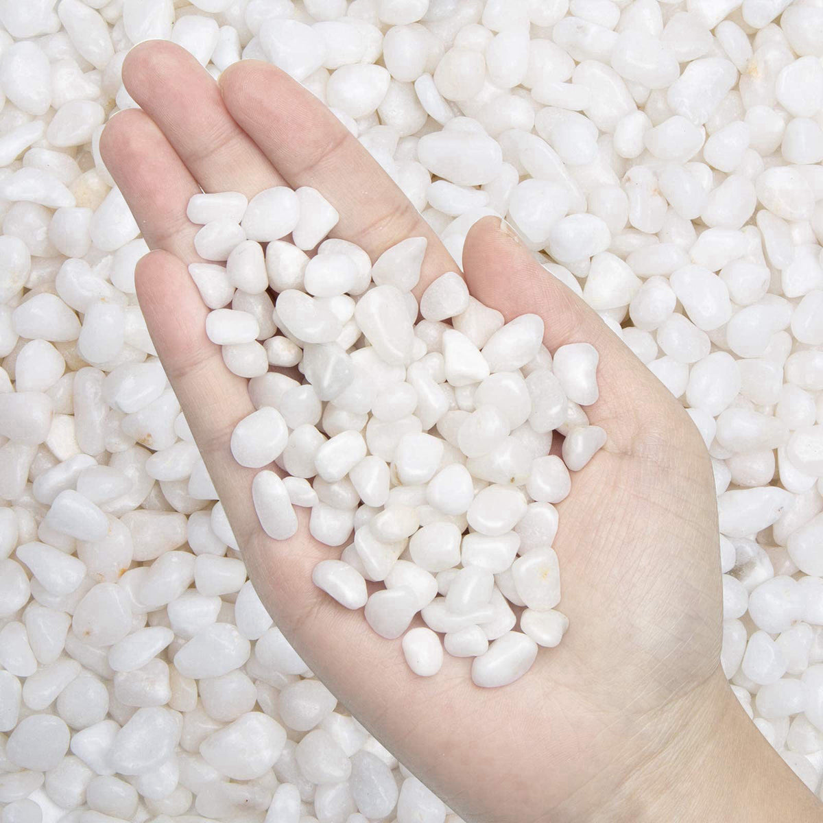 OUPENG 10lb Natural Decorative Polished Mixed Pebbles - Pebbles Polished Gravel,0.5-1.2 inch Small Decorative River Rock