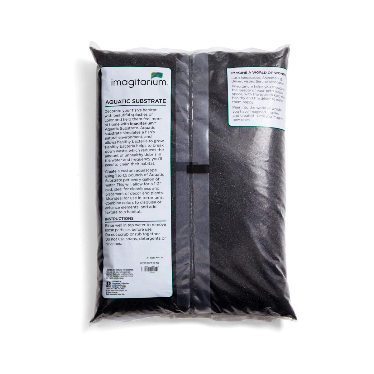 imagitarium by Petco Black Aquarium Sand 20 lbs. – packaging and label