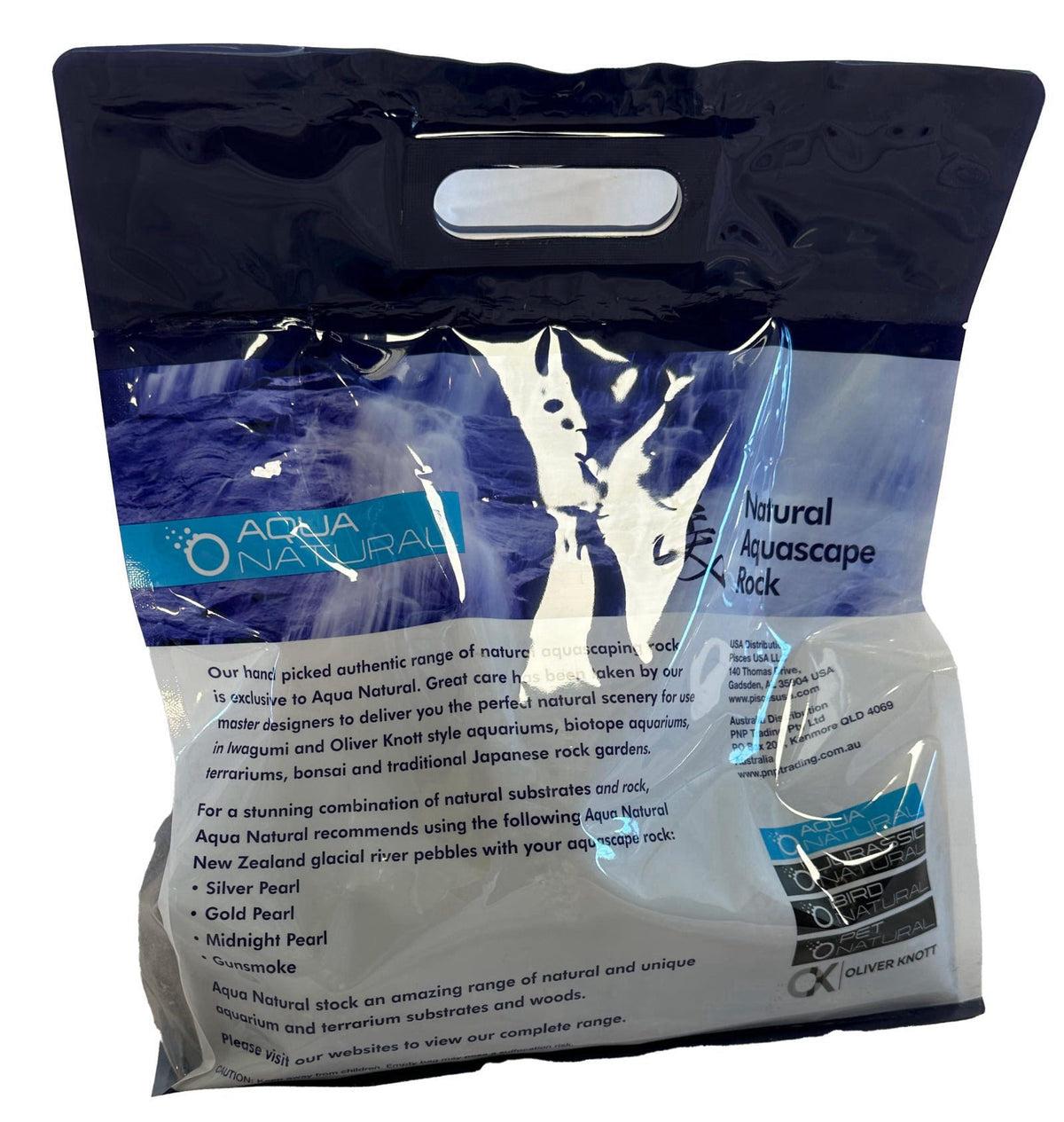 Aqua Natural Rock, Smooth Lava, 14lb – packaging and label