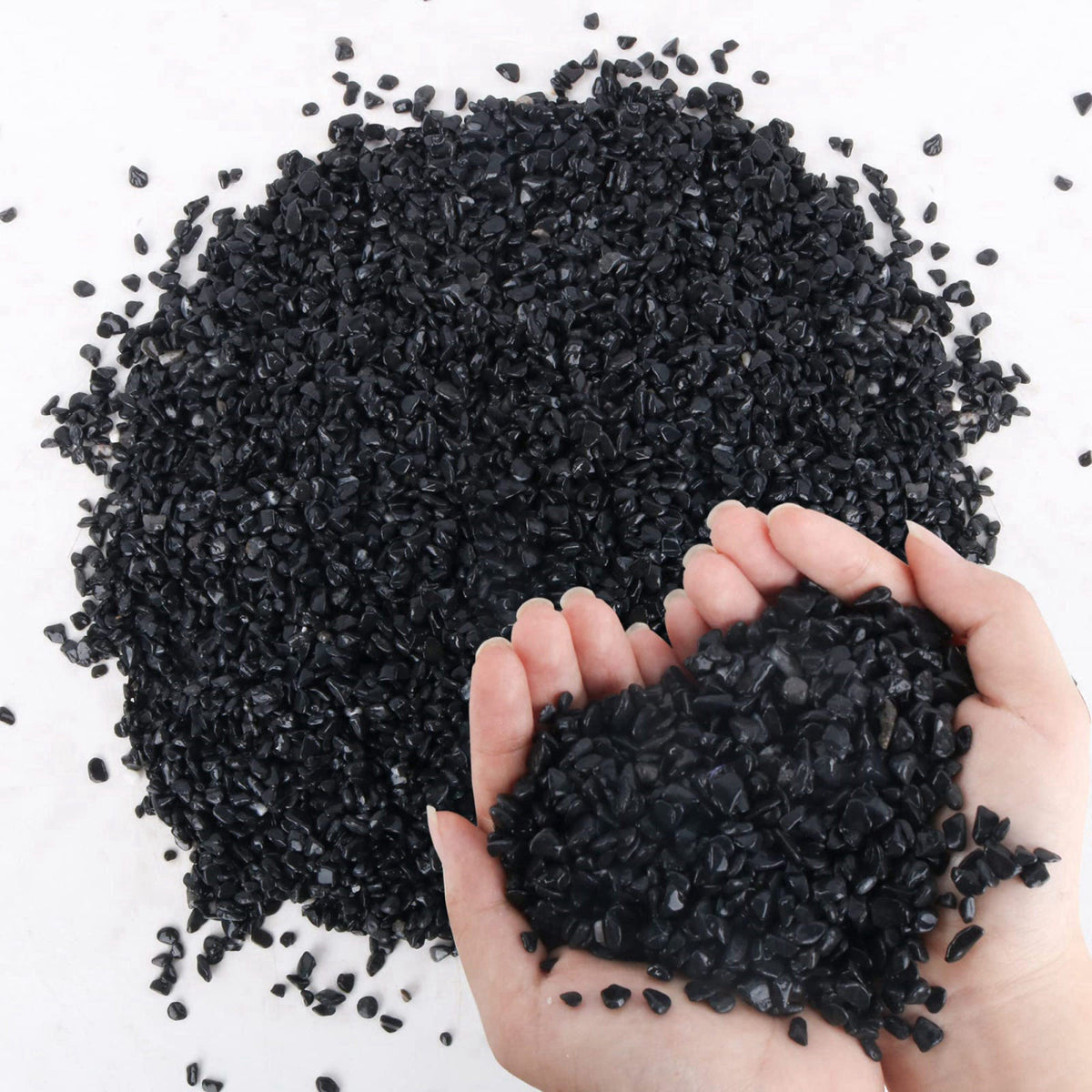 Anothera 7lb Black Cactus Pea Gravel Rocks,1/4 Inch Pebbles for Indoor Plants, Natural Succulent Rock and River Rocks De
