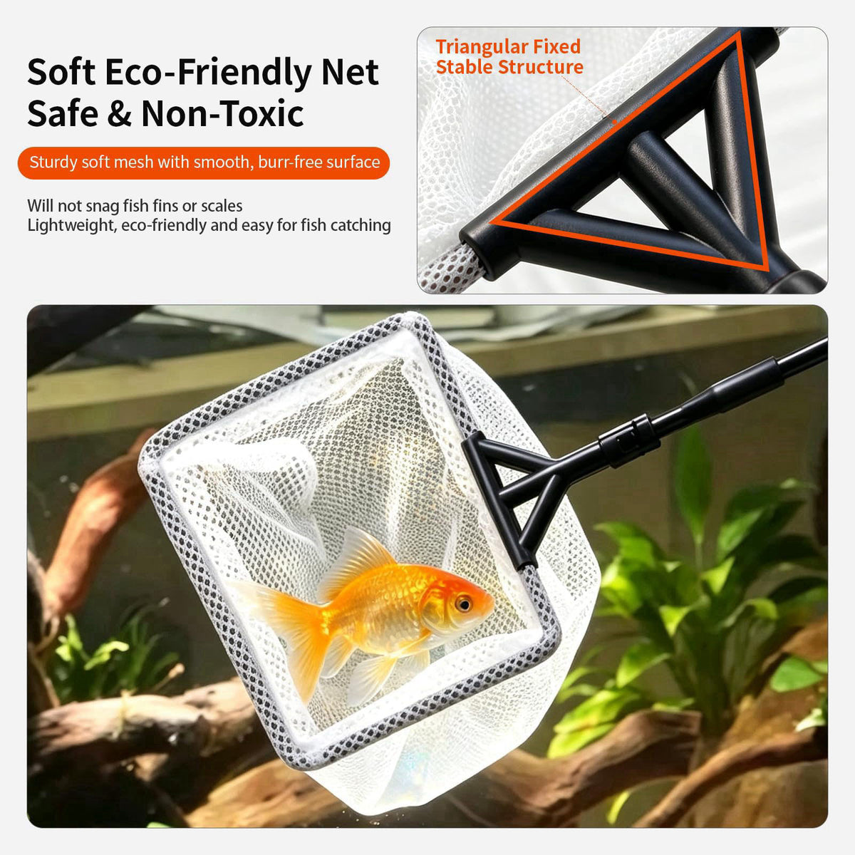 UPETTOOLS Aquarium Clean Tool 6 in 1 Fish Tank Cleaning Kit Algae Scraper Scrubber Pad Adjustable Long Handle Fish Tank 