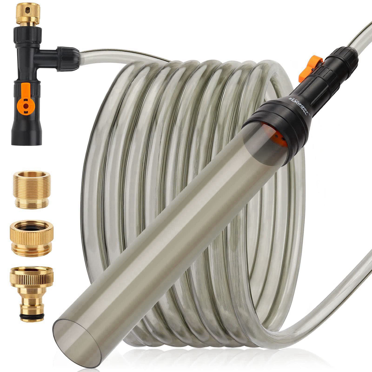hygger Upgrade Aquarium Water Changer Kit, Semi-Automatic Fish Tank Gravel Cleaner, with 25 FT Water Hose, Flow Control 