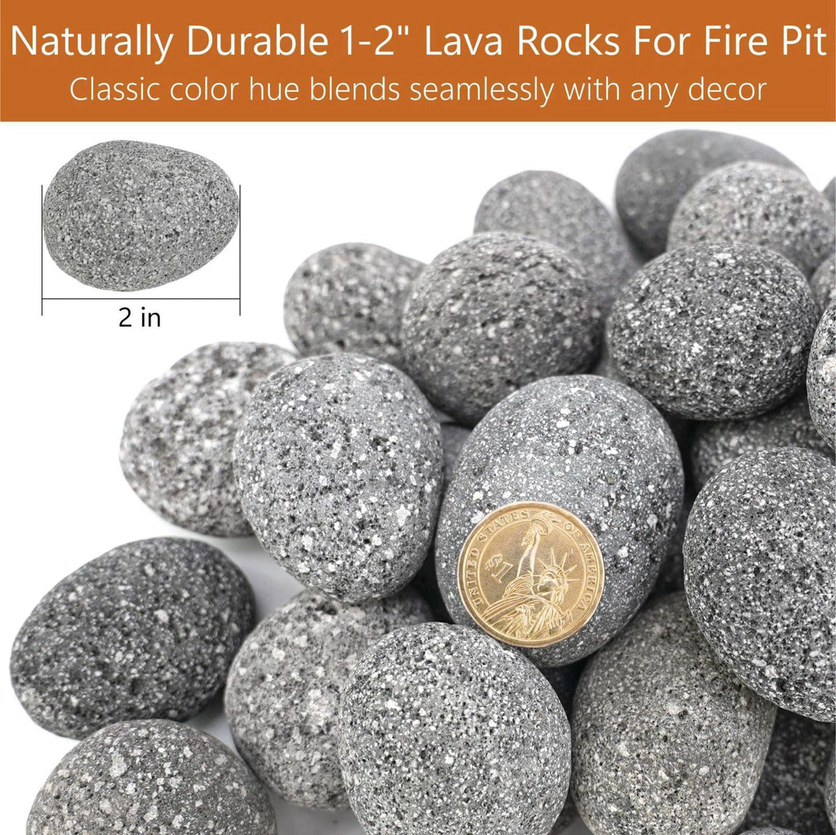 NUPICK 10lb Gray Lava Rocks for Fire Pit, Volcanic Rock for Fireplace – close-up detail