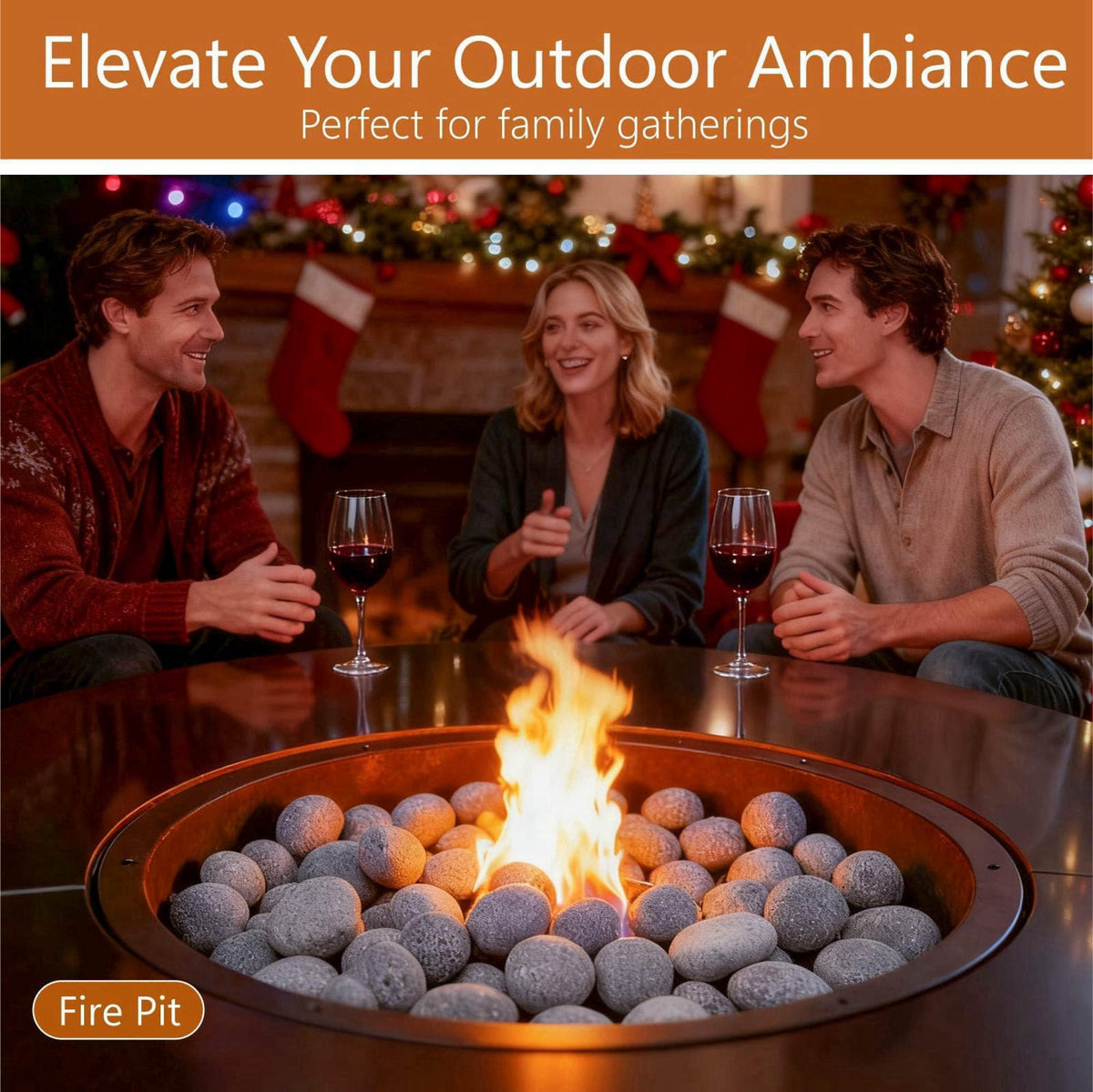 NUPICK 10lb Gray Lava Rocks for Fire Pit, Volcanic Rock for Fireplace – alternate angle