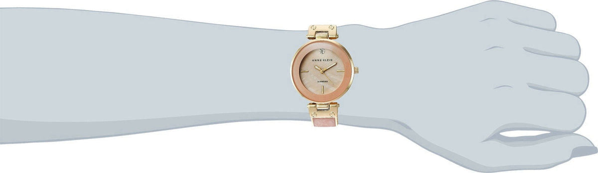 Anne Klein Women's Genuine Diamond Dial Bangle Watch – full view