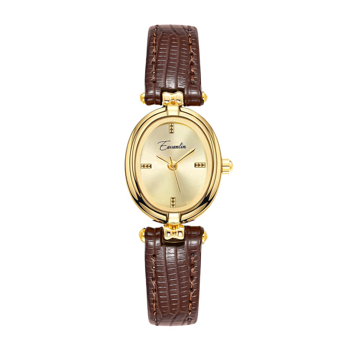 CARLIEN Women's Vintage Fashion Small Gold Oval Quartz Watches – alternate angle