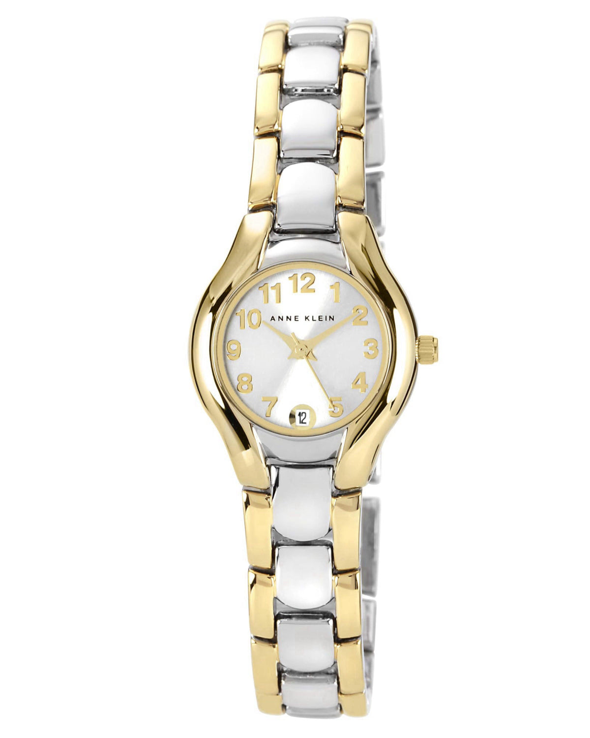 Anne Klein Women's Date Function Bracelet Watch – close-up detail in Silver