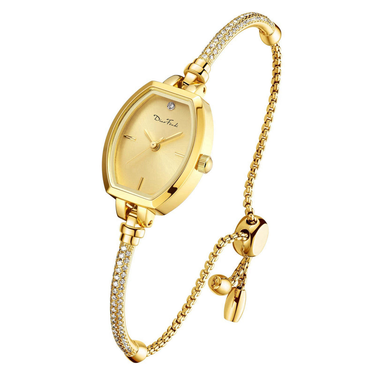 Diaofendi Petite Bracelet Watch for Women, Gifts for Girlfriend Diamond Dress Analog Watch Waterproof – close-up detail