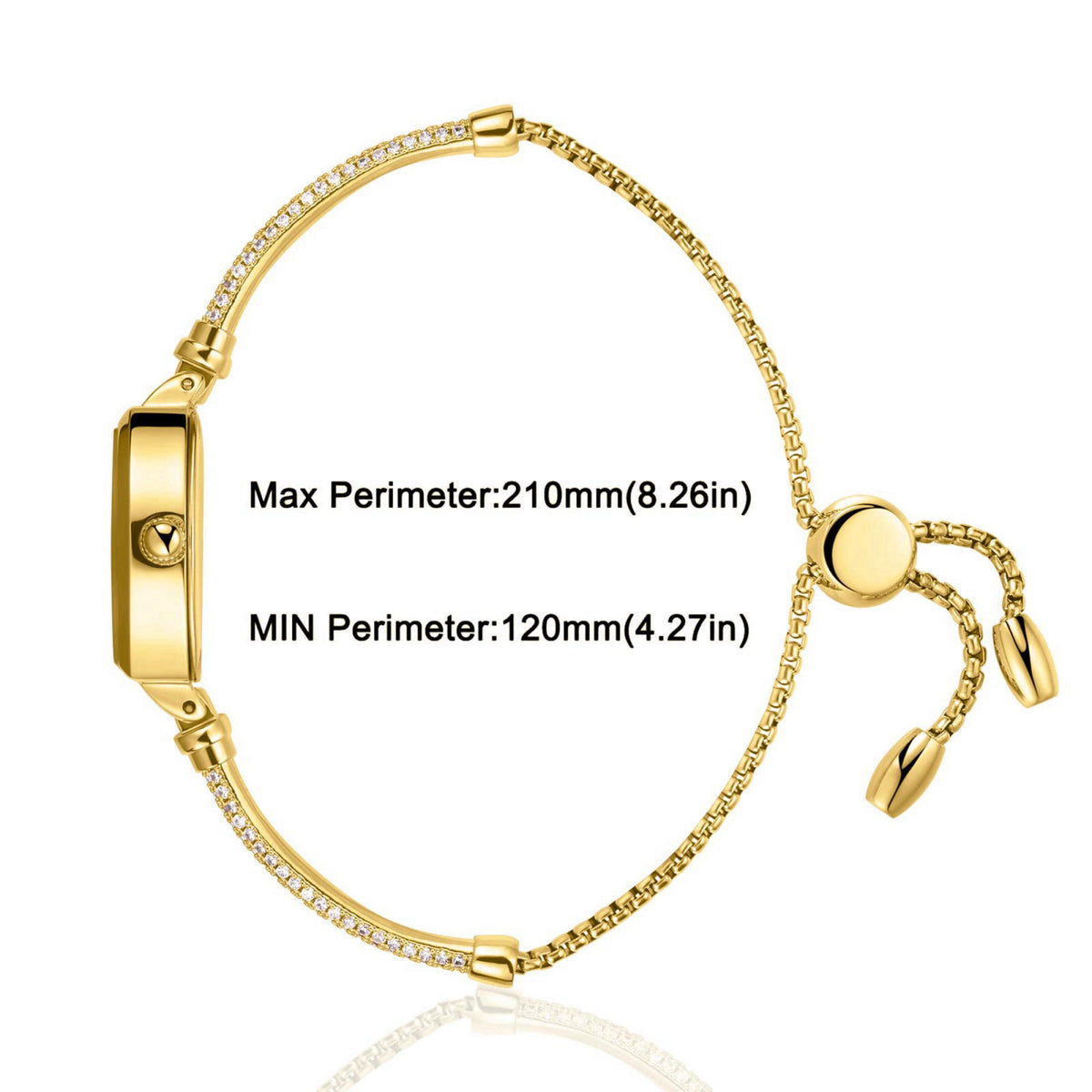 Diaofendi Petite Bracelet Watch for Women, Gifts for Girlfriend Diamond Dress Analog Watch Waterproof – full view