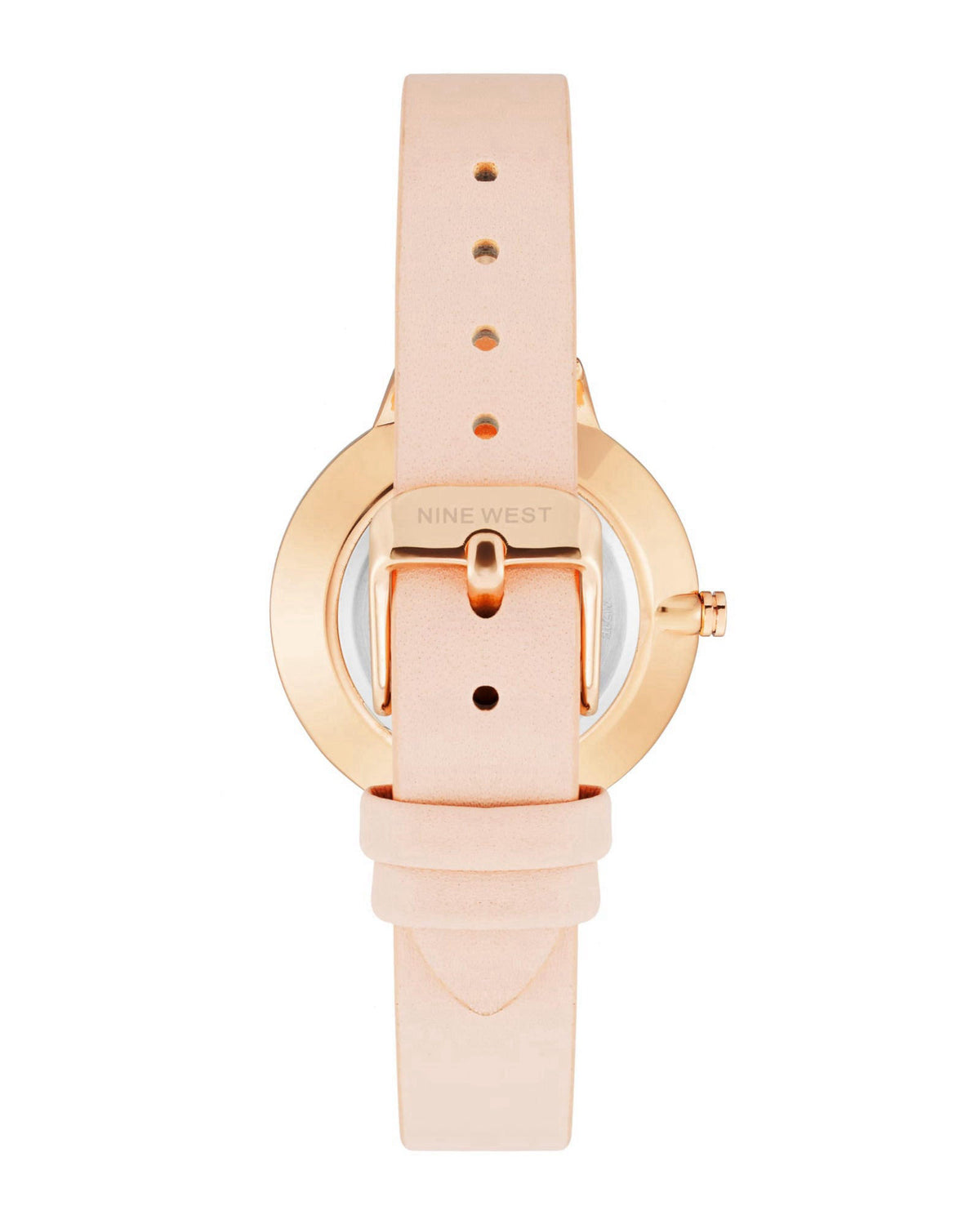 Nine West Women's Floral Dial Smooth Strap Watch – full view