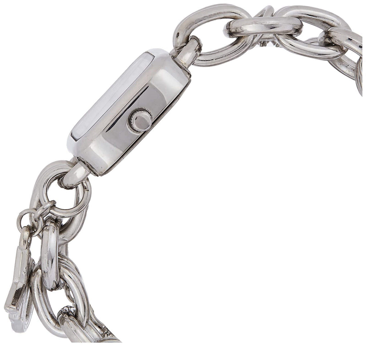 Accutime XOXO Women’s Charm Bracelet Watch with XO and Heart Charms, Quartz Analog Display, Polished Silver-Tone Finish,