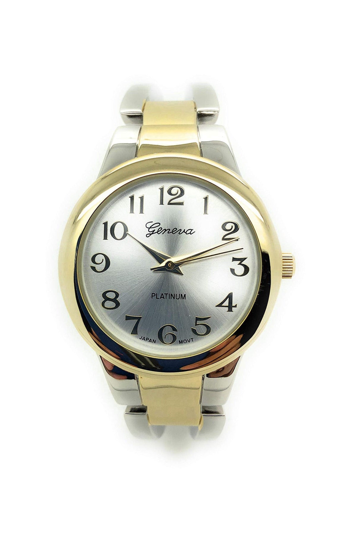 all4udeals Ladies Round Elegant Simple Casual Metal Bangle Cuff Fashion Watch Easy Reader Dial – full view