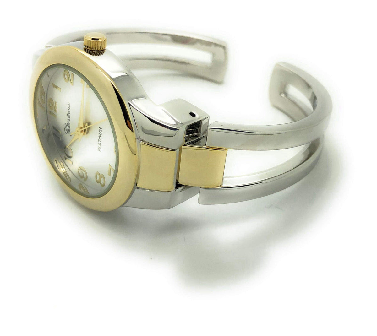 all4udeals Ladies Round Elegant Simple Casual Metal Bangle Cuff Fashion Watch Easy Reader Dial – alternate angle