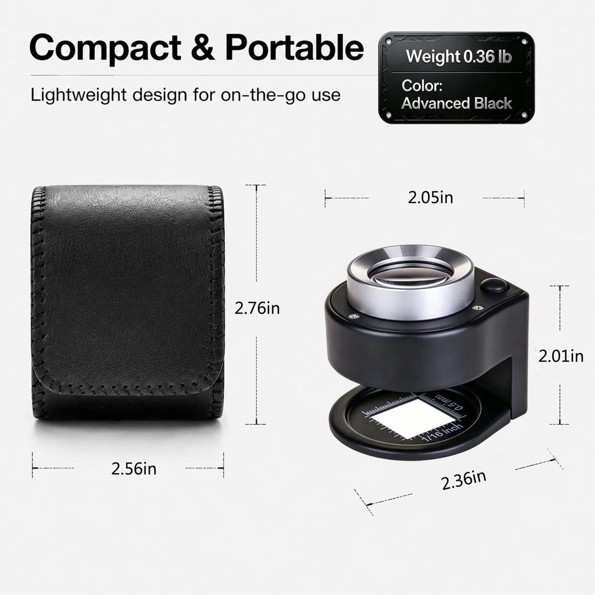 Thingogear 30X Rechargeable Desktop Jewelers Loupe with LED & UV Light – close-up detail