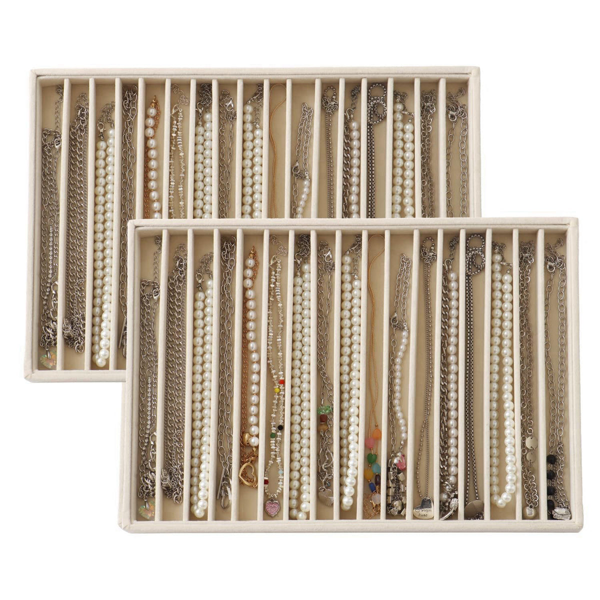 KATISYIO Large Velvet Jewelry Tray Display Drawer Inserts 2 Pack – product photo (Jewelry Trays)