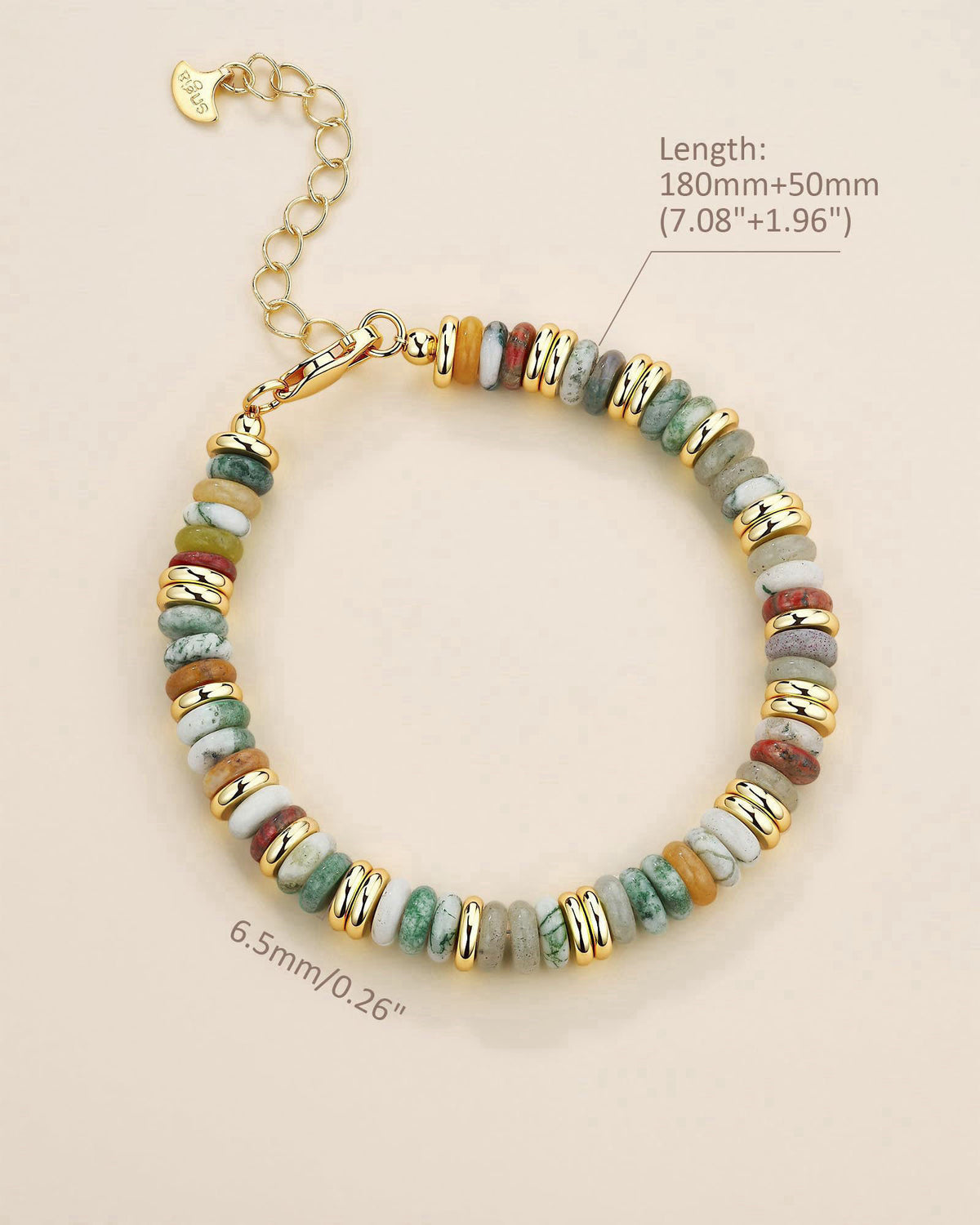 SNGIA Gold Plated Beaded Bracelets for Women, Natural Stone Bracelet Stack – close-up detail