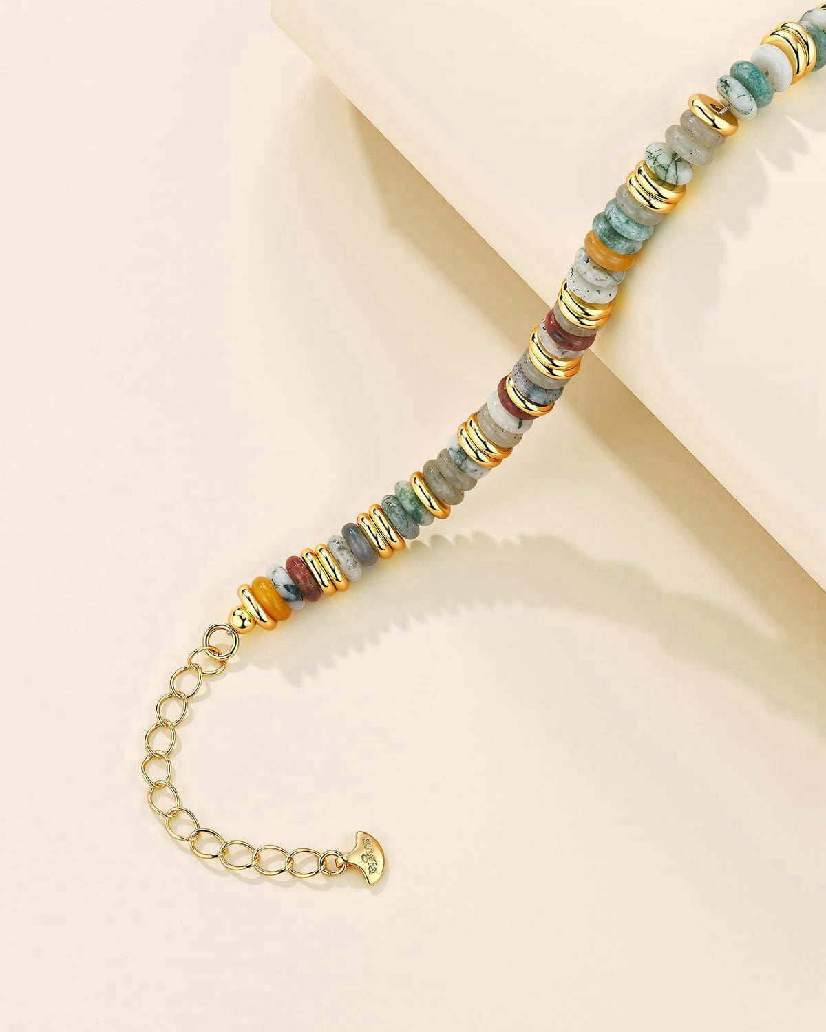 SNGIA Gold Plated Beaded Bracelets for Women, Natural Stone Bracelet Stack – full view