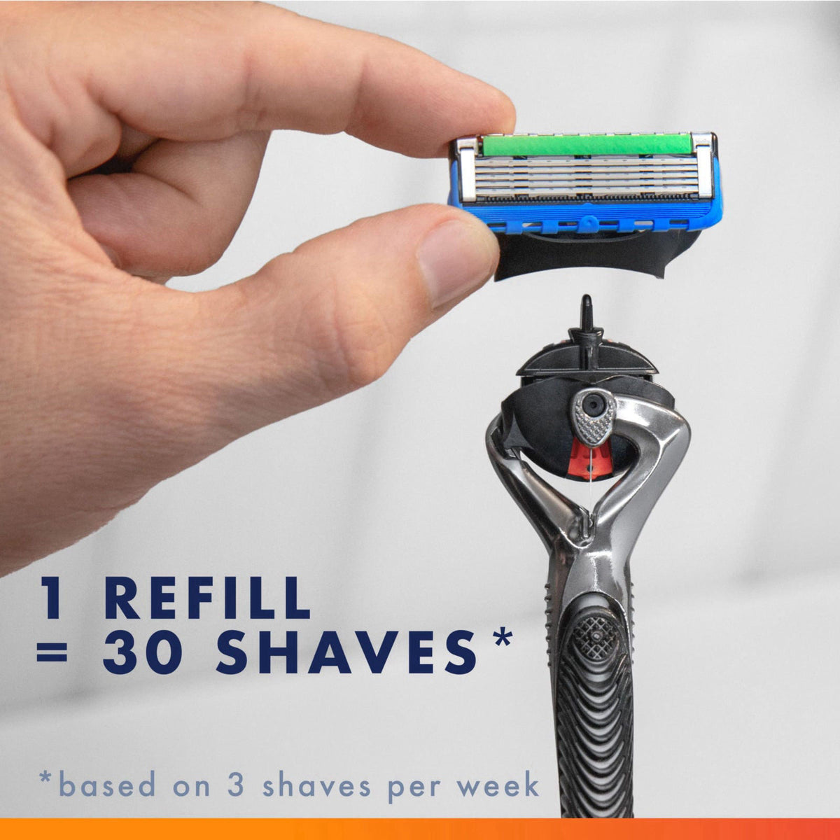 Gillette Fusion ProGlide Shaving Razor for Men, 1 Handle + 4 Blade Refills – full view