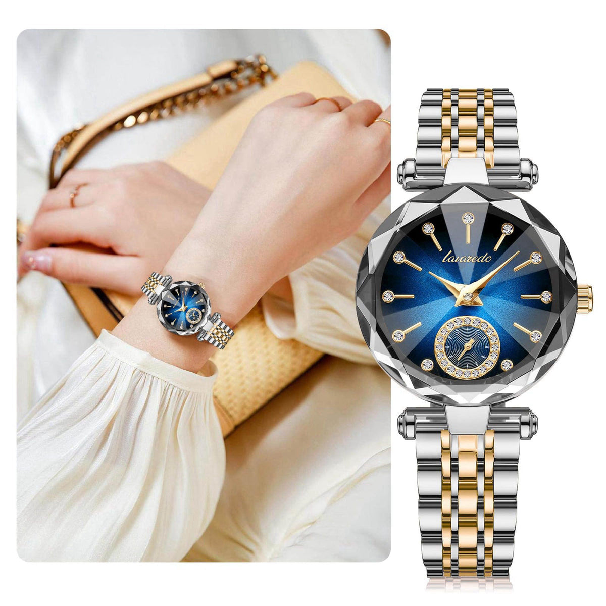 BEN NEVIS Watch, Watches for Women with Elegant Leather Strap, Fashion Analog Creative Diamond Dial Wrist Watch, Jewelry