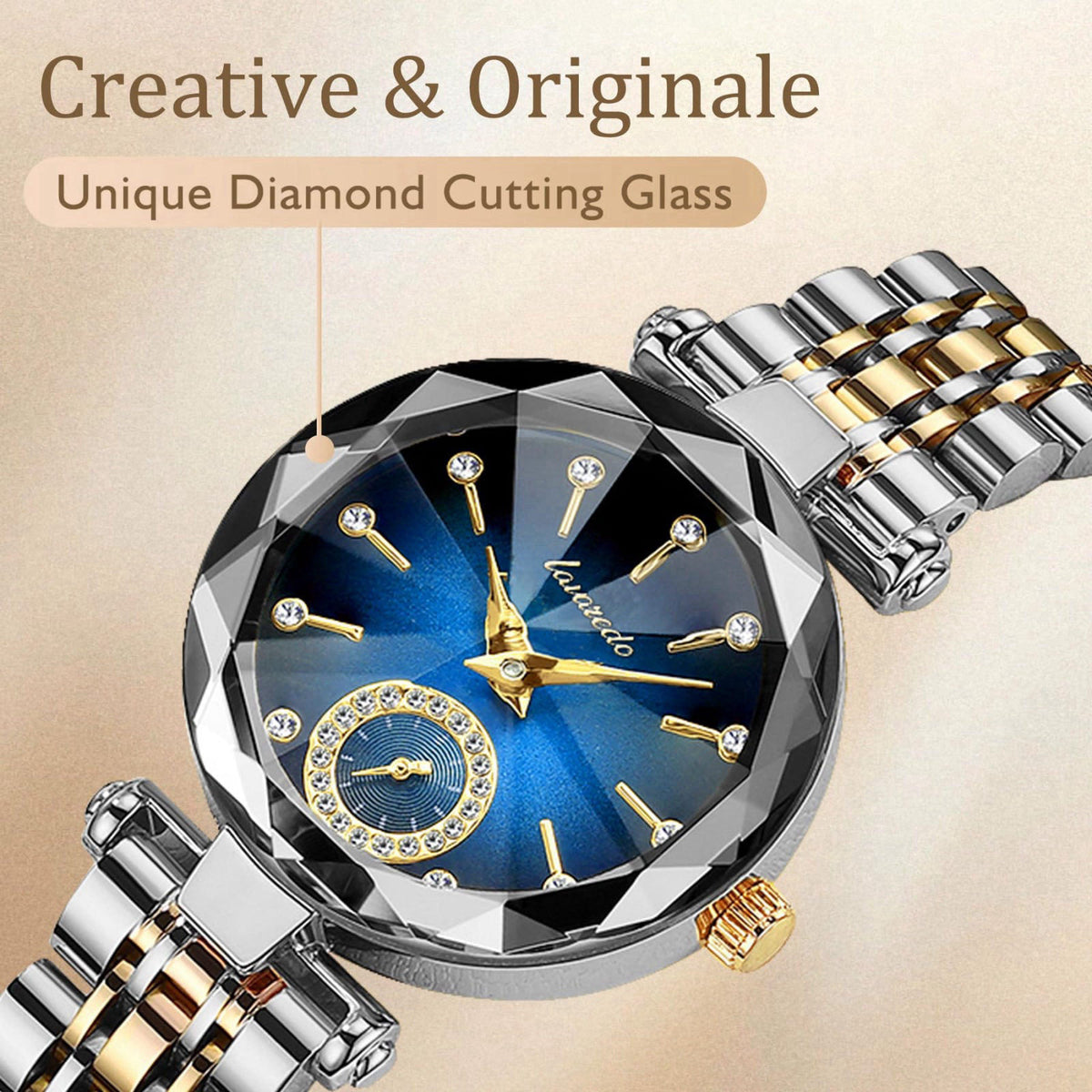 BEN NEVIS Watch, Watches for Women with Elegant Leather Strap, Fashion Analog Creative Diamond Dial Wrist Watch, Jewelry