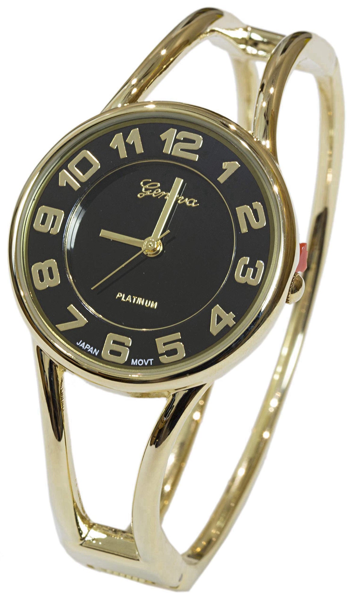 Blekon Collections Japanese Quartz Round Face Dial Metal Double Band Fashion Women's Bangle Cuff Watch 5215 – product ph
