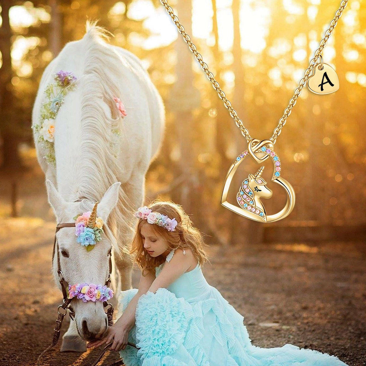 Hidepoo Unicorn Necklaces for Girls Kids - Birthday Gifts for Girls Kids – close-up detail