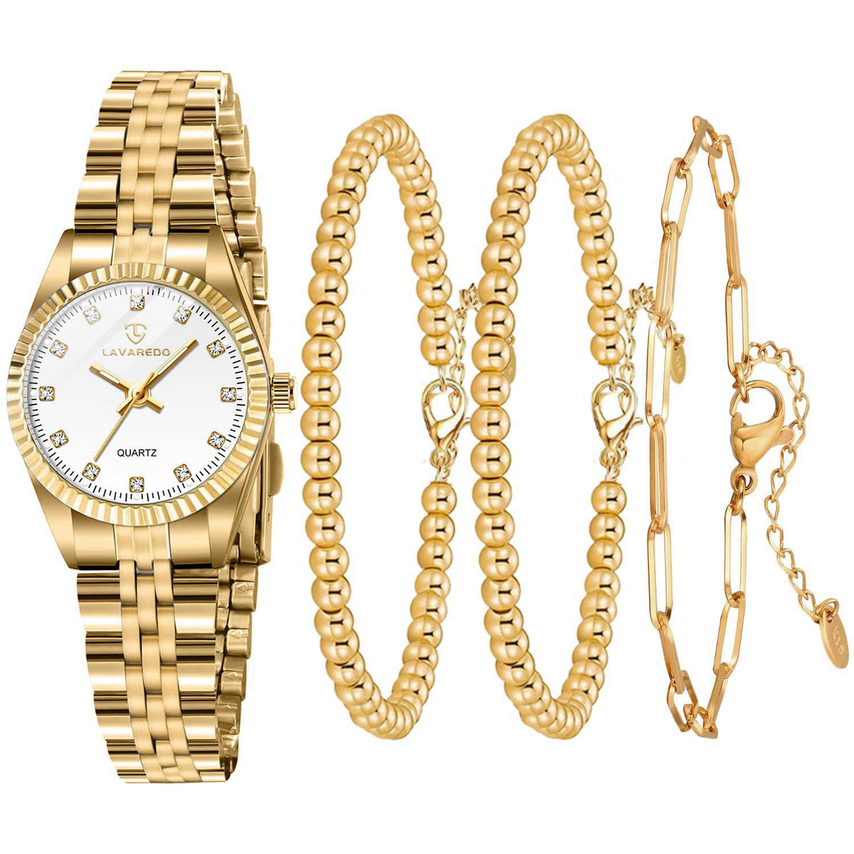 Timever Gold Womens Watch Set, Gold Plated Bangle Bracelet – Gold