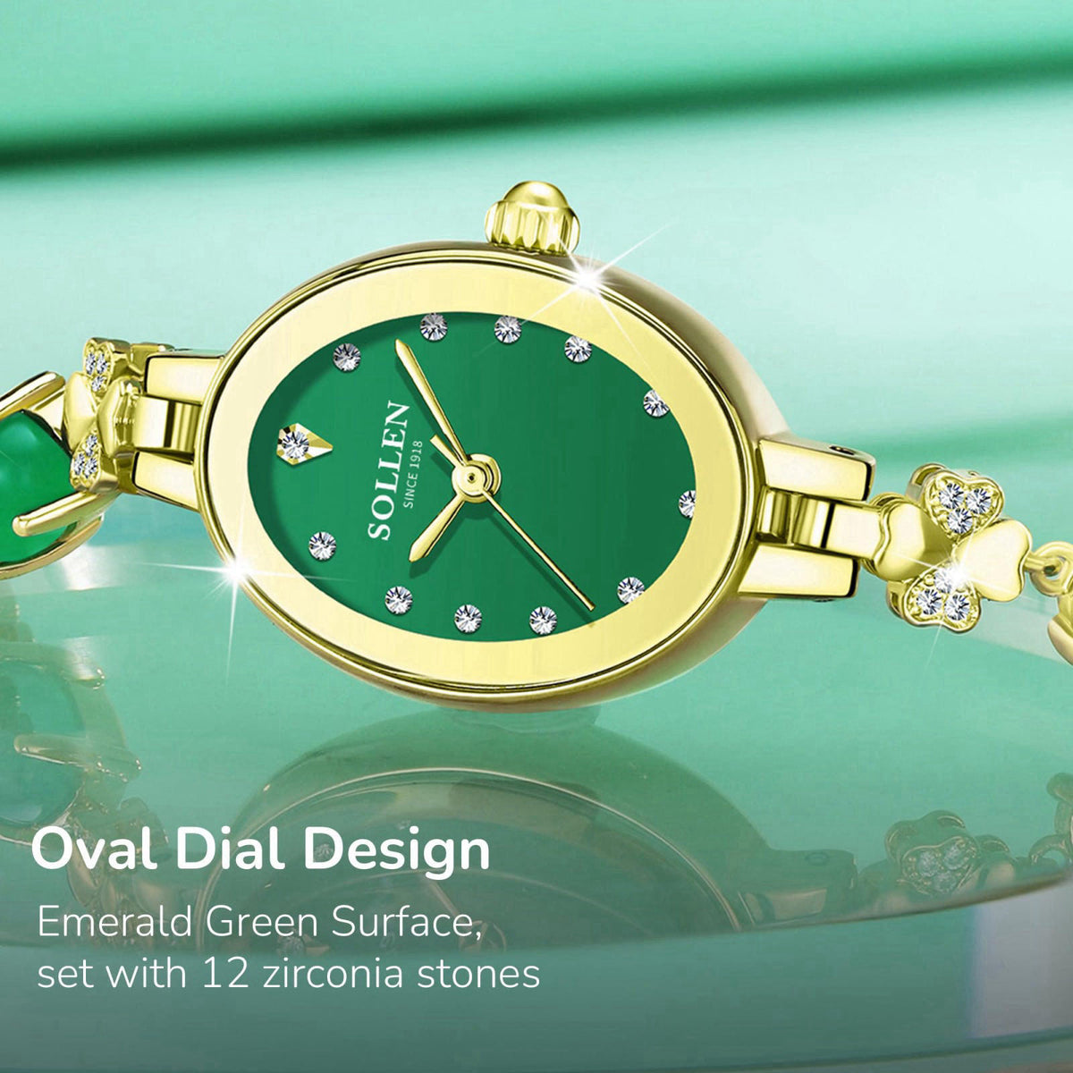 SOLLEN Women's Bracelet Watches, Dainty Stylish Luxury Quartz Jewelry Watch – packaging and label
