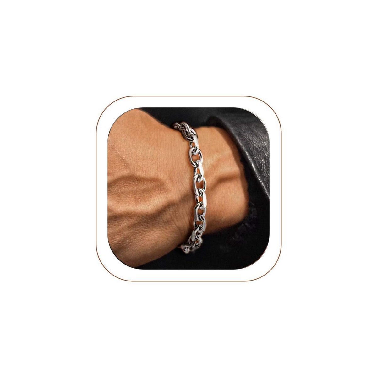 ChainsHouse Stainless Steel Cable Chain Link Bracelet for Men Women, 7mm/9mm/12mm Width, 7.5"/8.3" Length, 18K G