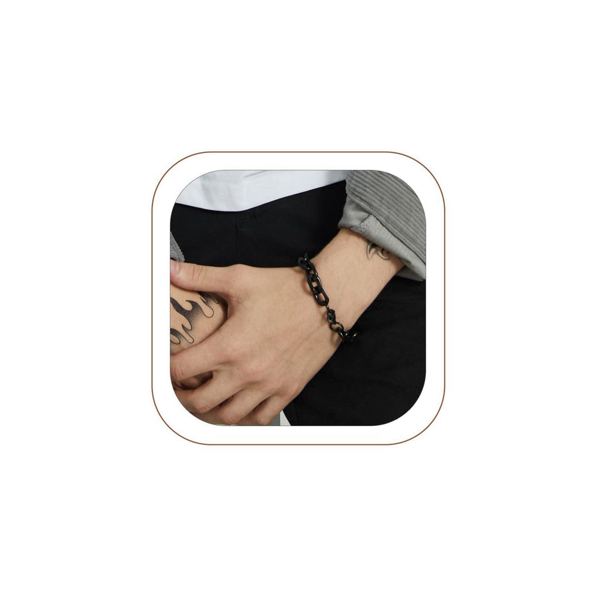 ChainsHouse Stainless Steel Cable Chain Link Bracelet for Men Women, 7mm/9mm/12mm Width, 7.5"/8.3" Length, 18K G