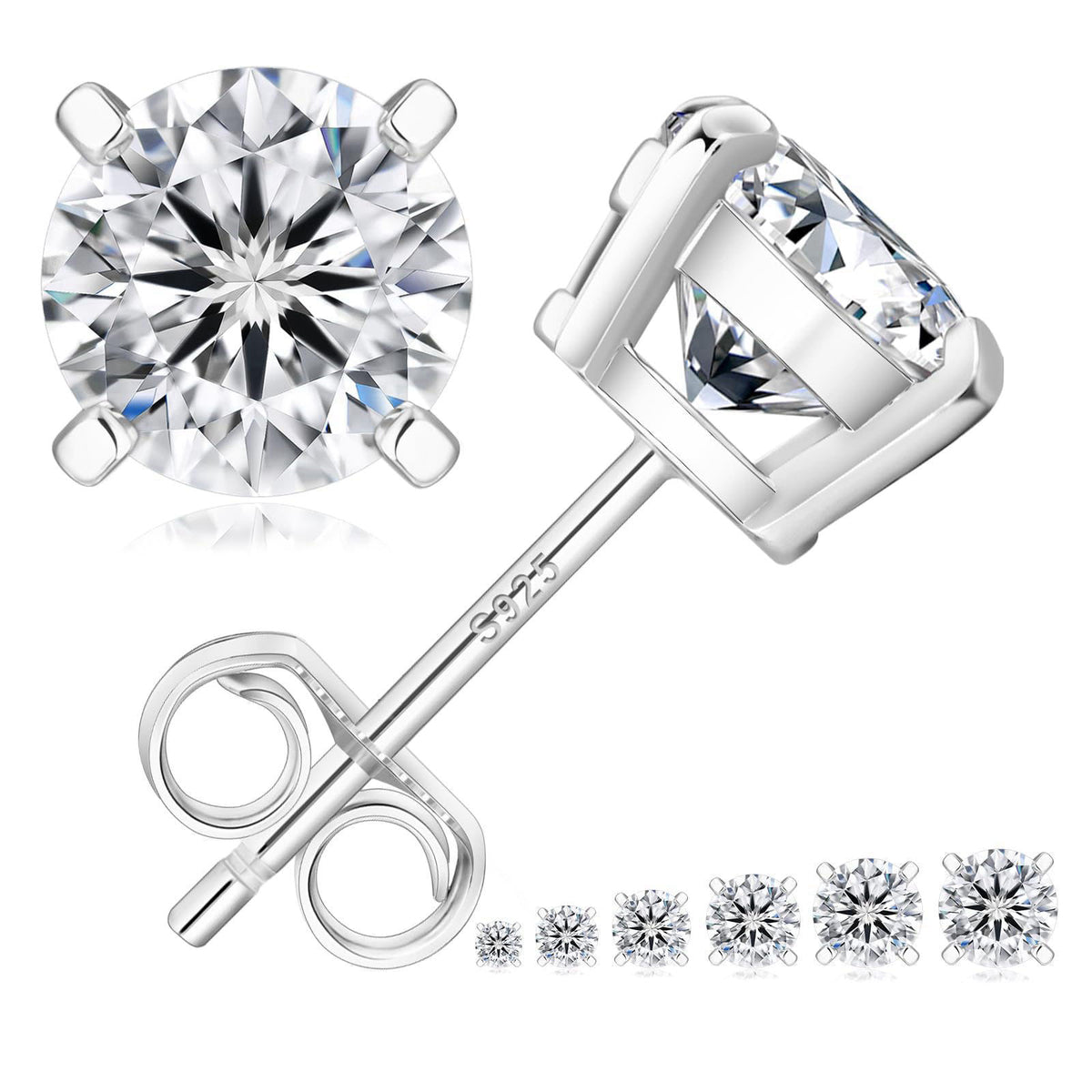 KRKC&CO KEEP REAL KEEP CHAMPION KRKC&CO Lab Grown Moissanite Stud Earrings for Women, Hypoallergenic – close-up detail i